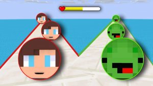 Джей Джей и Майки бегут с мячом 2048. Майнкрафт Мультик