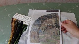 Вышивка крестиком . Готовая работа" Дорога к дому".Еще круг вышивать будем ?