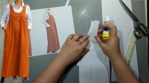 Моделирование. Простой сарафан на бретелях свободного силуэта. Выкройка № 1985.