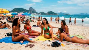 Красивые женщины в мини бикини покоряют пляж