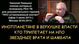 ✅ Н.Левашов. Инопланетяне в верхушке власти. Кто прилетает на НЛО. Звездные врата и Шамбала