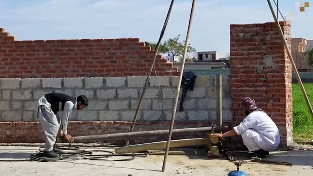 Бурение скважины вручную. Колодец. Пакистан.