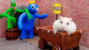 Все новые испытания с монстрами: приключения хомяка в лабиринте Rainbow Friends