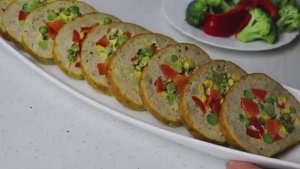 Праздничный куриный рулет с овощами «Мозаика» 🥦🌽🥕