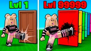 СЛОМАЛА ДВЕРИ ОТ 1 ДО 99999 УРОВНЯ ЧТОБЫ СБЕЖАТЬ ИЗ ТЮРЬМЫ В ROBLOX!😱КВИНКА СТАЛА КАЧКОМ!
