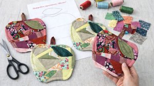 Один раз попробуй- будешь шить ЕЩЁ! Из мелких обрезков без обработки края. Прихватки яблоки Крейзи