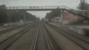 из окна поезда | ст. Краснофлотская и прибывший РА3-038