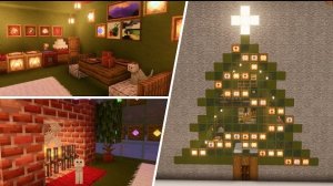 Мастер-класс по строительству дома в Minecraft | Огромная рождественская ёлка в горах🎄