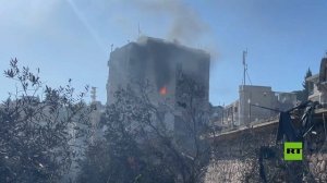 مشاهد للبيت الثقافي الروسي المدمر جراء غارات جوية إسرائيلية على لبنان