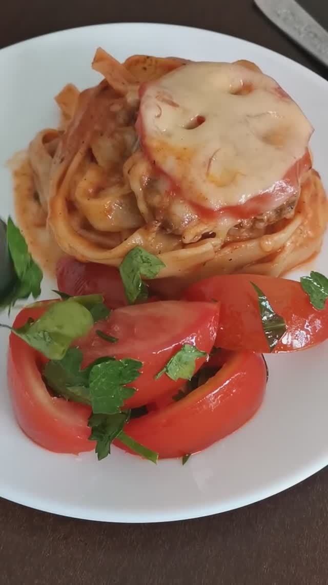 Макароны-гнезда с фаршем