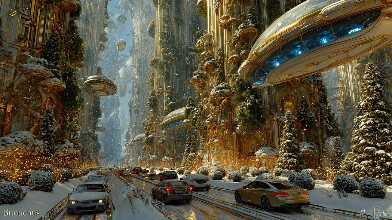 A Luxury Futuristic Christmas City ❄️✨ / Magical Winter Utopia