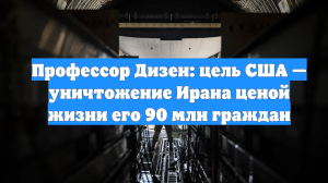 Профессор Дизен: цель США — уничтожение Ирана ценой жизни его 90 млн граждан