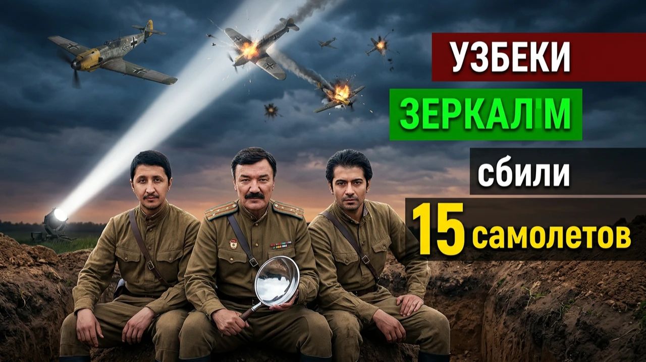 ТРИ УЗБЕКА СБИЛИ 15 НЕМЕЦКИХ САМОЛЁТОВ СВЕТОМ!