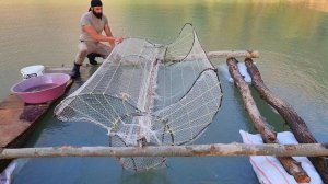 РЫБАЛКА С ГИГАНТСКОЙ ВЕРТЕЛНОЙ ЛОВУШКИ  / ПОЙМАЛ МНОГО РЫБЫ