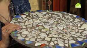 Как сделать подставку для цветов. Мозаика в стиле Гауди. Как декорировать столешницу