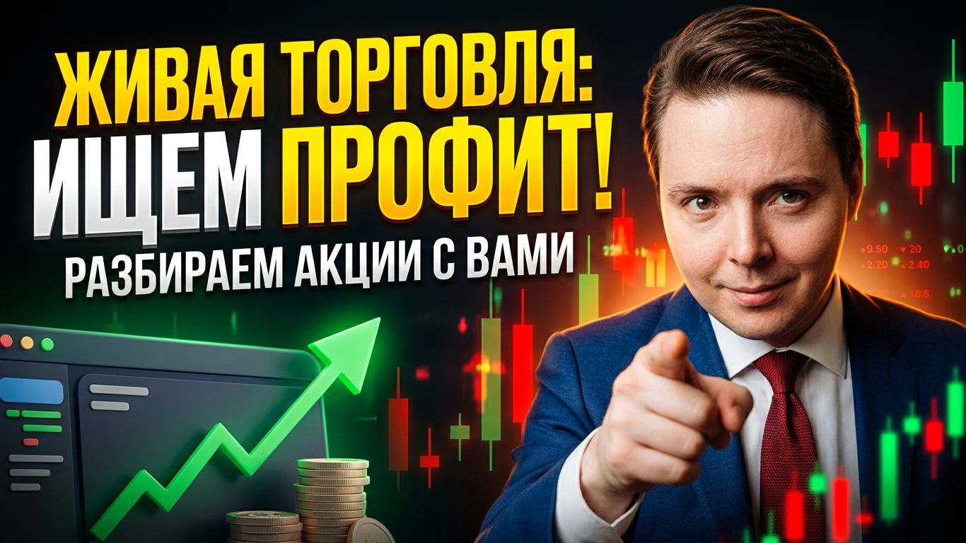 🔴 РАЗБОР АКЦИЙ В ПРЯМОМ ЭФИРЕ  Торгуем вместе и ищем лучшие идеи на рынке