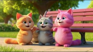Про рыжего пса и три кота. Мультик с песенкой