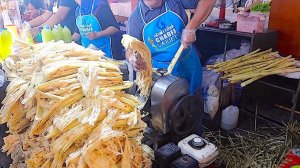 Сок сахарного тростника - тайская уличная еда