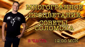 МНОГОГРАННОЕ ПРОЦВЕТАНИЕ. СОВЕТЫ СОЛОМОНА Часть 2 @Андрей Яковишин
