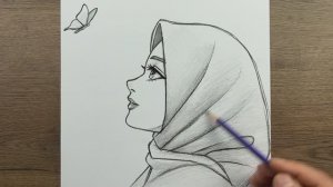 Как нарисовать красивую девушку смотрящую на бабочку - Как нарисовать бабочку и девушку