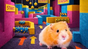 Сможет ли этот хомяк пройти сложнейший лабиринт, полный ловушек и наград?