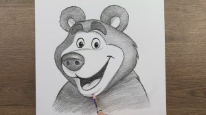 Как нарисовать Большого Медведя из мультфильма «Маша и Медведь» - простой пошаговый урок карандашом