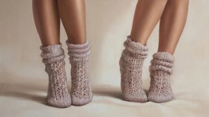 Свяжем носочки для мамы и дочки. Отчет 2