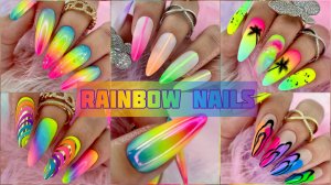 ЛЕТНИЙ ДИЗАЙН НОГТЕЙ. РАДУЖНЫЙ МАНИКЮР. Простой градиент. Роспись гель лаками