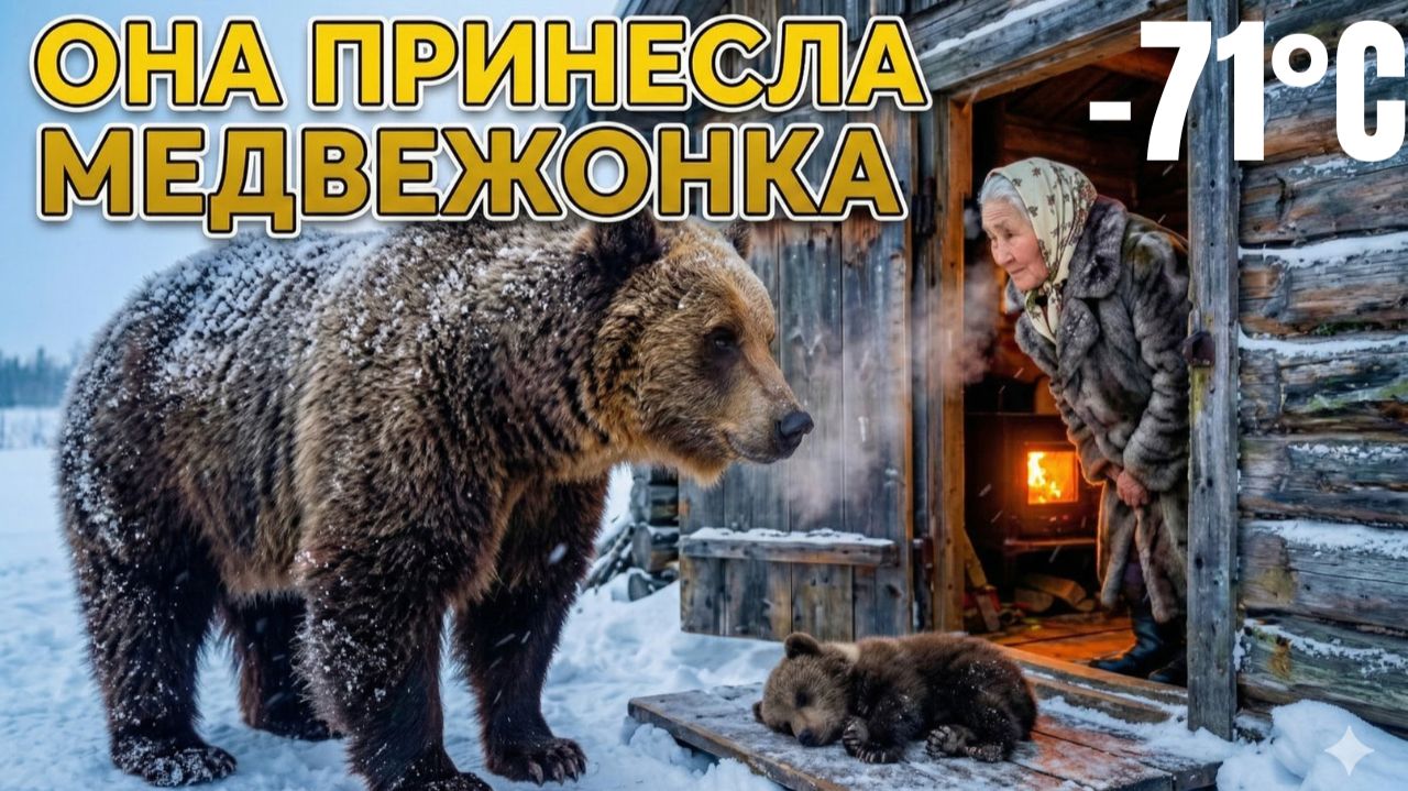 Дикая медведица принесла умирающего детеныша к 80 летней женщине в 71°C