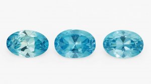 Голубой Циркон комплект 3,58 карат