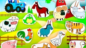 Синий трактор пазл на липучках | Видео для детей и малышей | Мультики с игрушками | Детям