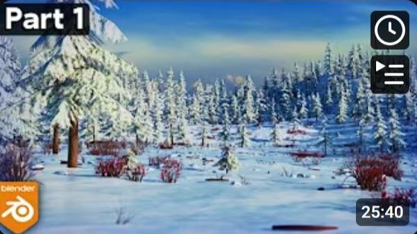 Winter Forest Environment - Part 1 (Blender Tutorial)