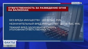 Жителям Кубани напомнили о штрафах за приготовление шашлыка на балконе