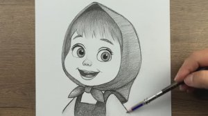 Как нарисовать девочку Машу  - простой пошаговый урок рисования карандашом