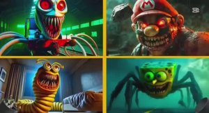 ПАРОВОЗИК‑МОНСТР vs МАРИО‑МОНСТР vs МИНЬОН‑МОНСТР vs ГУБКА‑МОНСТР — ТАНЦЕВАЛЬНЫЙ БАТТЛ под EDM! 🚂