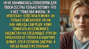Я не нанималась спонсором для твоей сестры только потому, что у неё «тяжелая жизнь» и ипотека