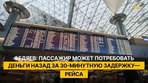 Федяев: пассажир может потребовать деньги назад за 30-минутную задержку рейса