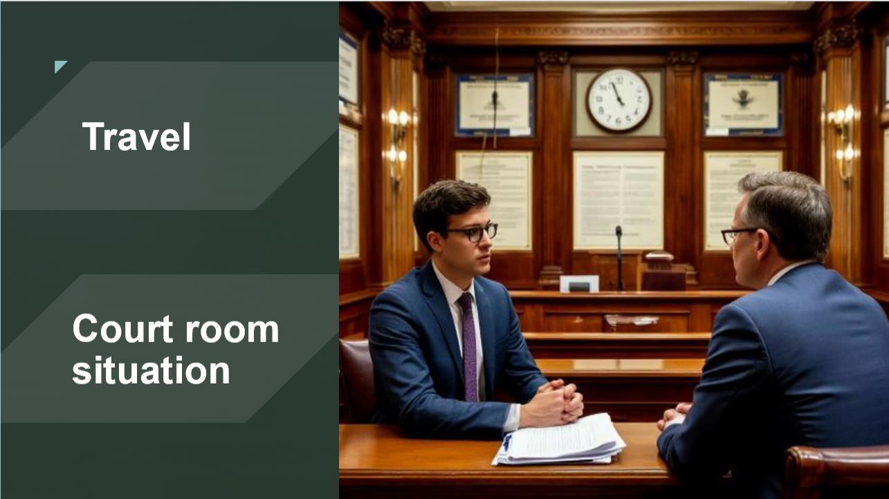 Story # 217 : Travelling : Court room situation
