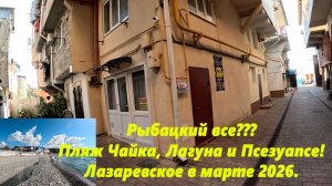Рыбацкий все? Пляжи Чайка, Лагуна и река Псезуапсе! Лзаревское в марте 2026.