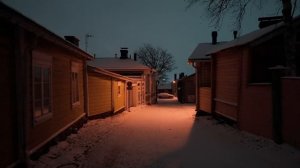 4К Ночная прогулка в снегопад асмр asmr атмосфера эффект присутствия