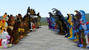 ВСЕ ФРЕДДИ ПРОТИВ всех БОННИ, все ФНАФЫ 1-10 АНИМАТРОНИКОВ в моде Гарри!