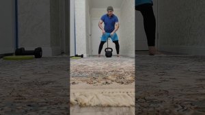 Подъём гири 32 кг. с наклоном.