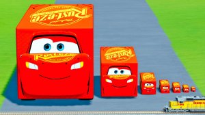 Квадратный Молния Маквин против паровозика Томаса! Тачки!