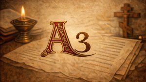 Буквица Аз. 1-й урок церковно-славянского языка