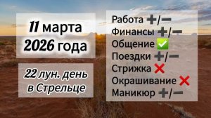 Гороскоп дня 11 марта 2026 года, лунный день
