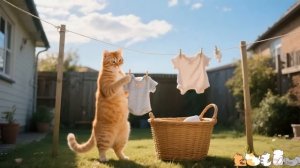 Эта мама-кошка - гений! Зарабатываю деньги на посещение аквапарка 🍌Уютный день с кошачьей семьей 🤣