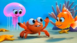 Крабик и морские друзья — песня о дружбе, приключениях и веселых играх под водой для малышей
