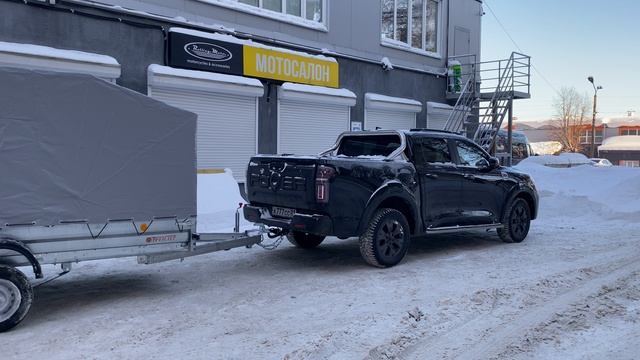 Отгрузка одноосного прицепа для снегохода и квадроцикла 3,5 на 1,5 в сцепке с пикапом! Трейлер-Чеб