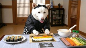 Голодный Чиндоль-и приготовил кимбаб и быстро умял его с младшими!