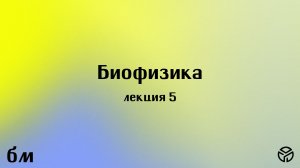 Биофизика, 5 лекция, Коваленко С. Г., 06.03.2026